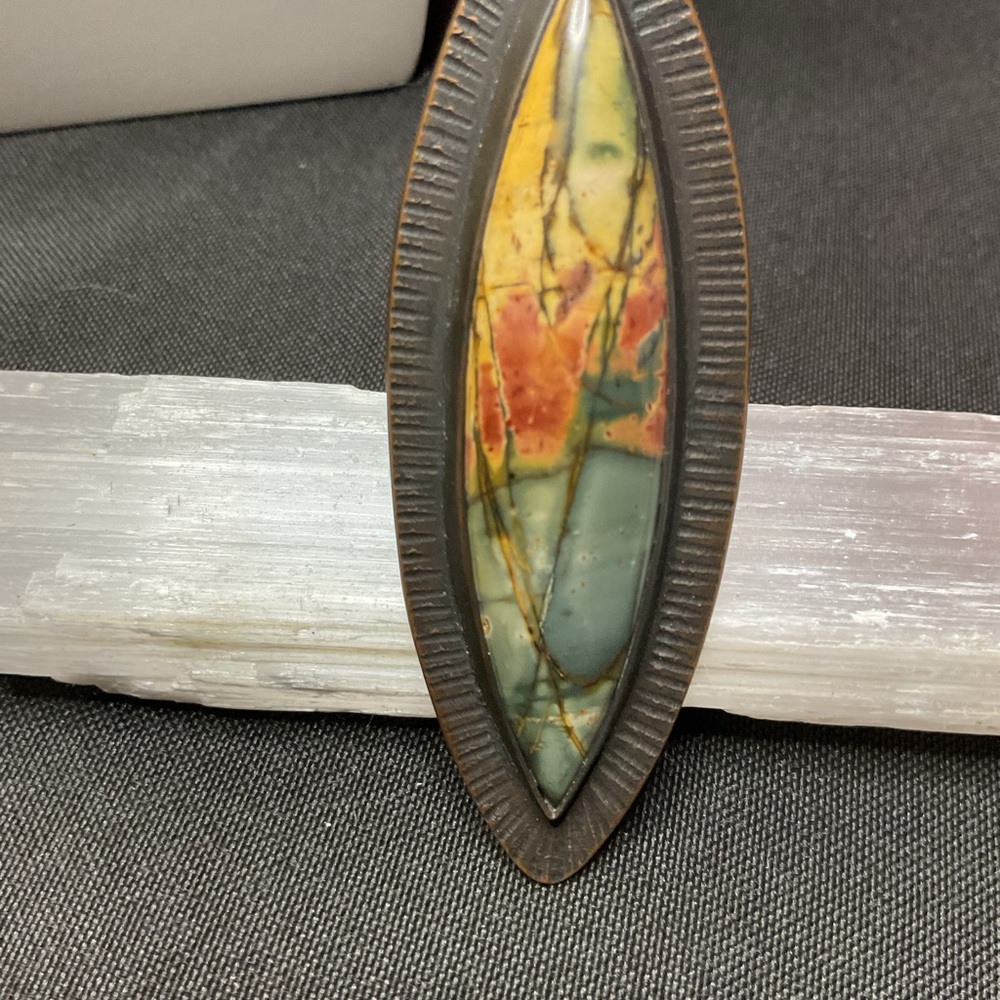 Unique cherry jasper ring - Picture 2 of 7